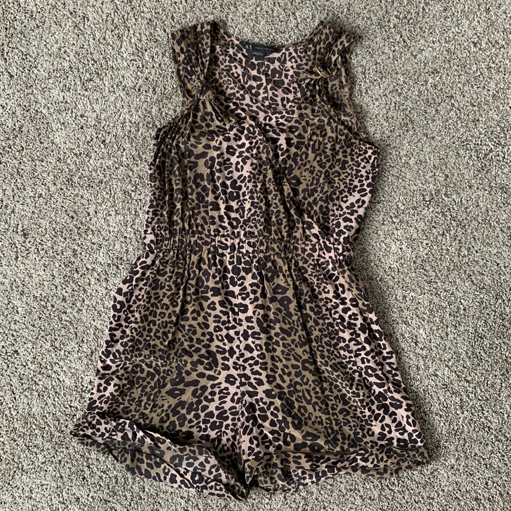 A/X Armani Exchange Animal Print Silk Romper Short